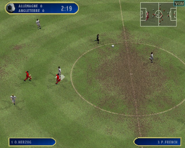 In-game screen of the game Marcel Desailly Pro Football on Sony Playstation 2