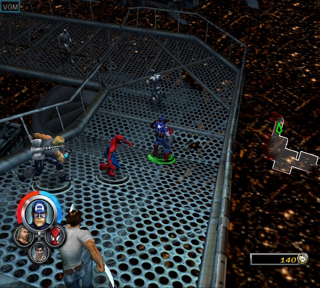 In-game screen of the game Marvel - Ultimate Alliance on Sony Playstation 2