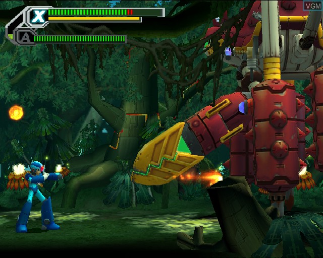 In-game screen of the game Mega Man X8 on Sony Playstation 2