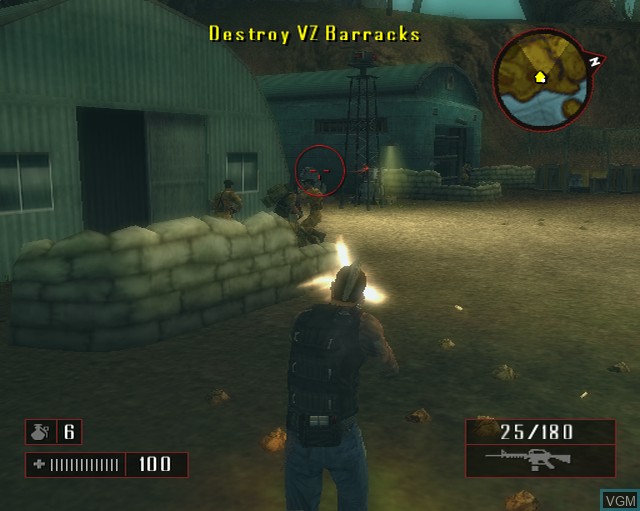 In-game screen of the game Mercenaries 2 - World in Flames on Sony Playstation 2