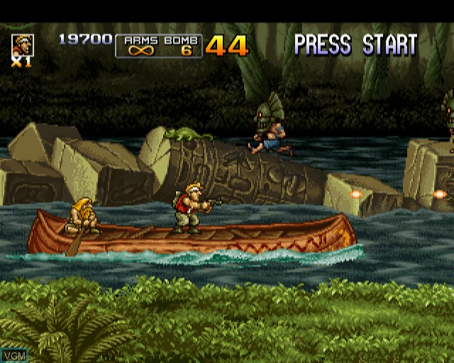In-game screen of the game Metal Slug 5 on Sony Playstation 2