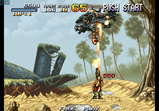 In-game screen of the game Metal Slug Anthology on Sony Playstation 2
