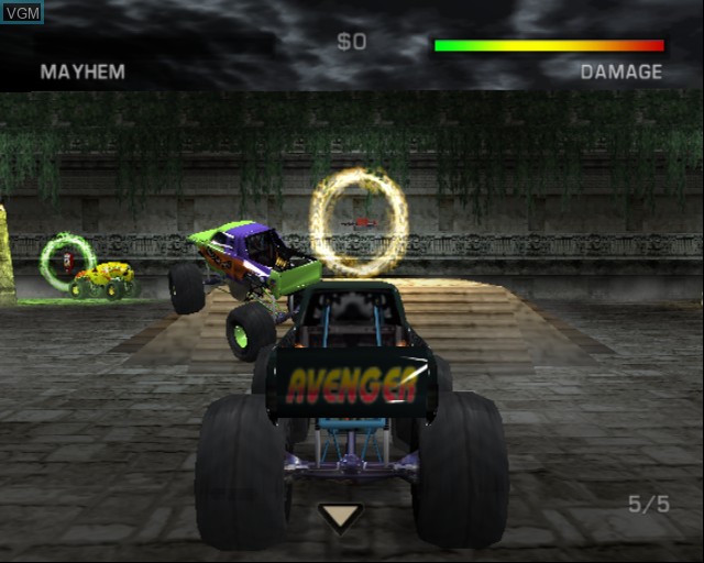 In-game screen of the game Monster Jam - Maximum Destruction on Sony Playstation 2