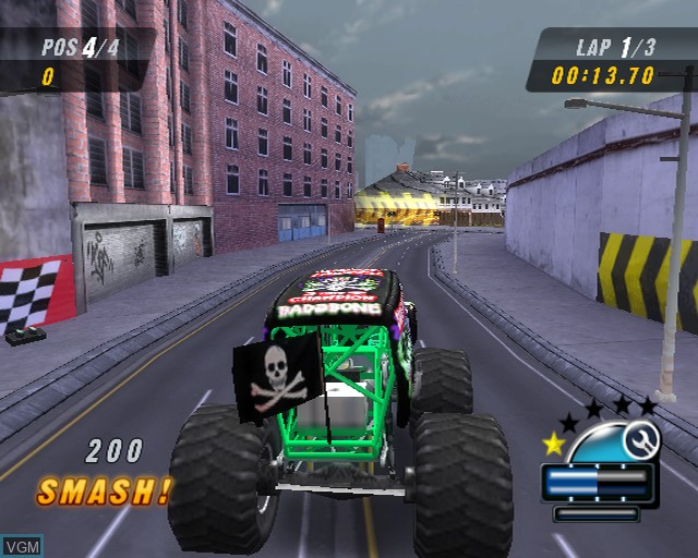 In-game screen of the game Monster Jam - Urban Assault on Sony Playstation 2