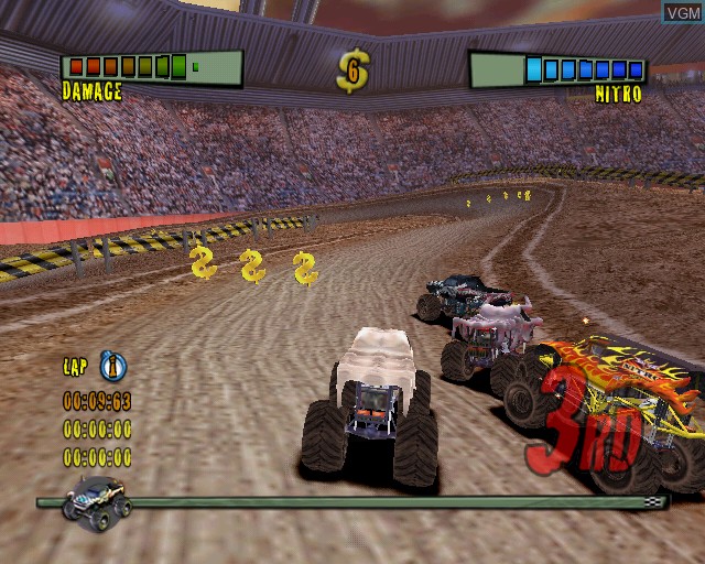 In-game screen of the game Monster Trux Extreme - Arena Edition on Sony Playstation 2