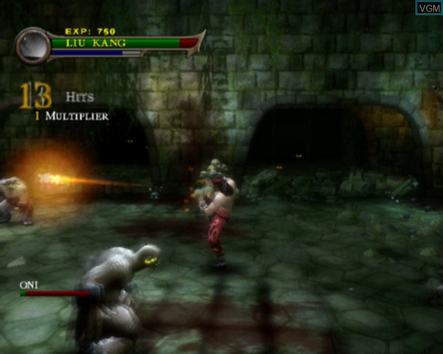 In-game screen of the game Mortal Kombat - Shaolin Monks on Sony Playstation 2
