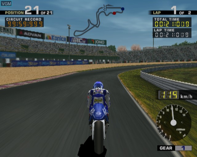 In-game screen of the game MotoGP on Sony Playstation 2