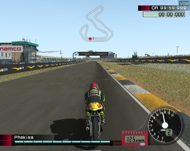 In-game screen of the game MotoGP 4 on Sony Playstation 2