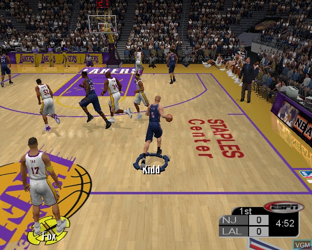 In-game screen of the game NBA 2K3 on Sony Playstation 2