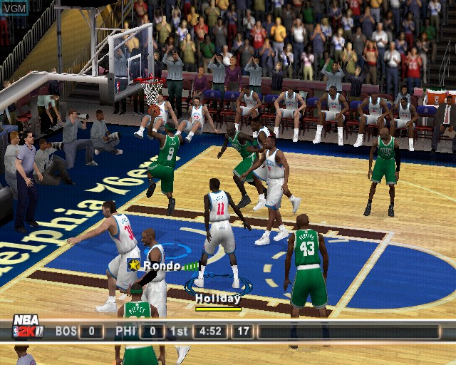 In-game screen of the game NBA 2K11 on Sony Playstation 2