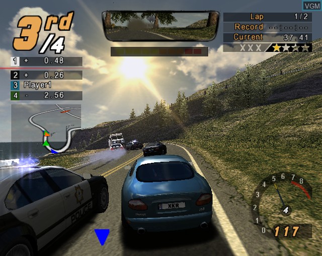 In-game screen of the game Need for Speed - Hot Pursuit 2 on Sony Playstation 2