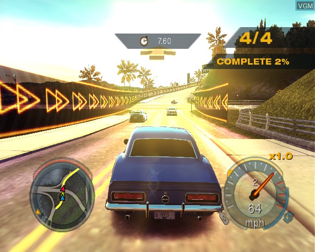 In-game screen of the game Need for Speed Undercover on Sony Playstation 2