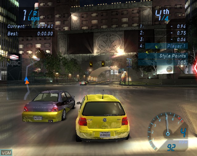 In-game screen of the game Need for Speed Underground on Sony Playstation 2