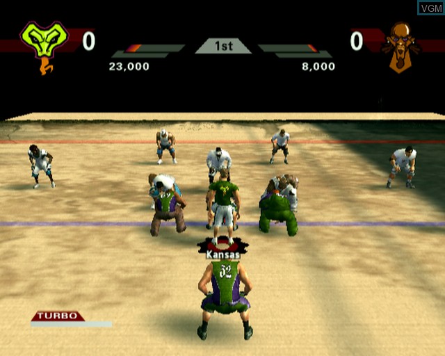 In-game screen of the game NFL Street 2 on Sony Playstation 2