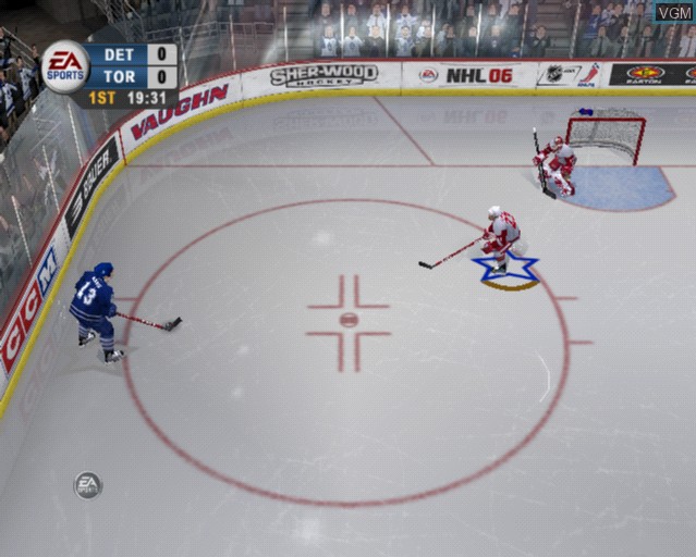 In-game screen of the game NHL 06 on Sony Playstation 2