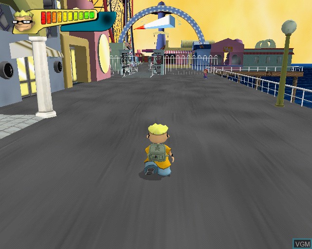 In-game screen of the game Rocket Power - Beach Bandits on Sony Playstation 2