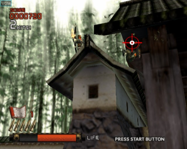 In-game screen of the game Ninja Assault on Sony Playstation 2