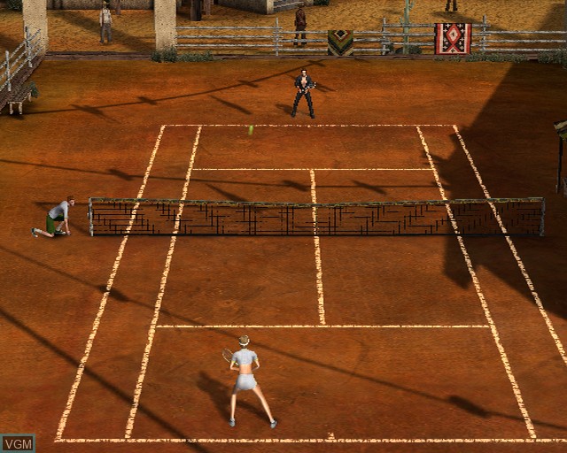 In-game screen of the game Outlaw Tennis on Sony Playstation 2