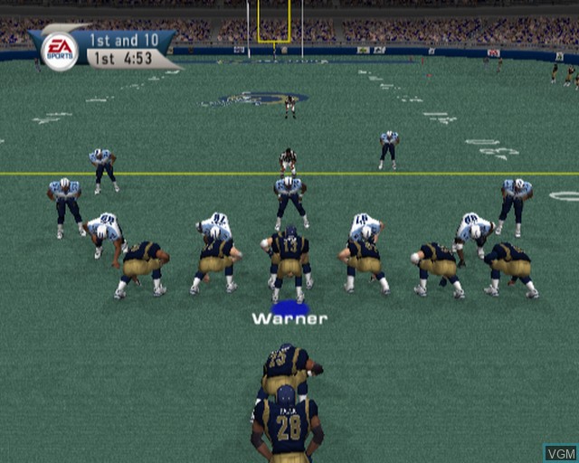 In-game screen of the game Madden NFL 2001 on Sony Playstation 2