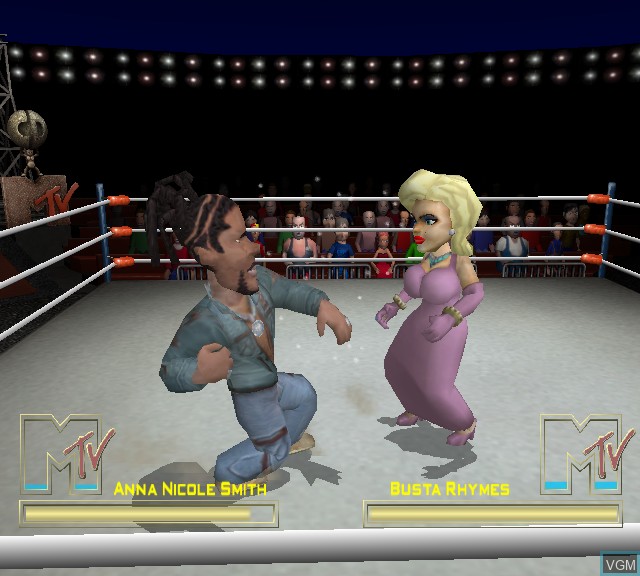 In-game screen of the game MTV's Celebrity Deathmatch on Sony Playstation 2