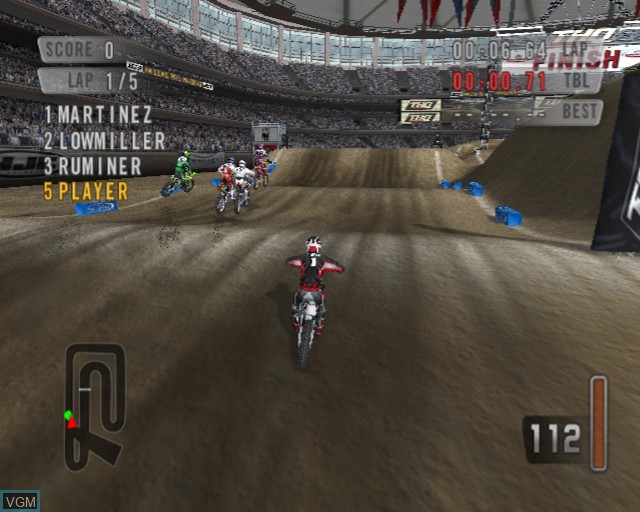 In-game screen of the game MX vs. ATV Unleashed on Sony Playstation 2
