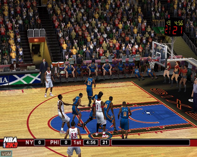 In-game screen of the game NBA 2K9 on Sony Playstation 2