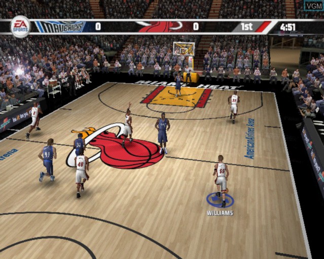 In-game screen of the game NBA Live 07 on Sony Playstation 2