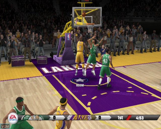 In-game screen of the game NBA Live 09 on Sony Playstation 2