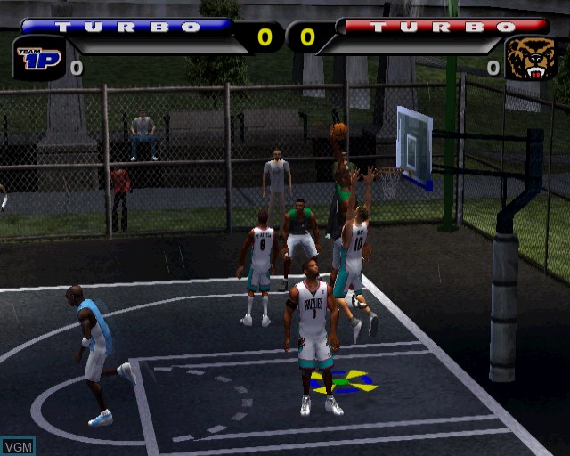 In-game screen of the game NBA Street on Sony Playstation 2