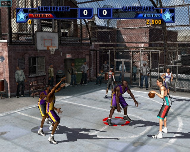 In-game screen of the game NBA Street Vol. 2 on Sony Playstation 2
