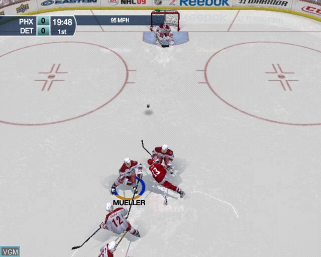 In-game screen of the game NHL 09 on Sony Playstation 2