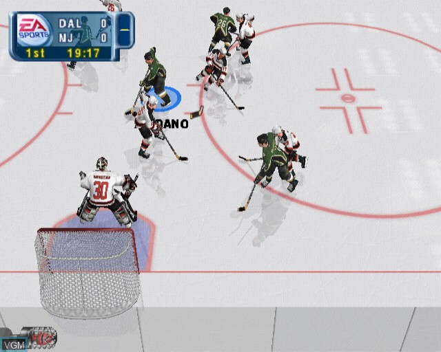 In-game screen of the game NHL 2001 on Sony Playstation 2