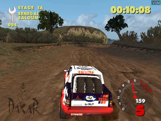 In-game screen of the game Paris-Dakar Rally on Sony Playstation 2
