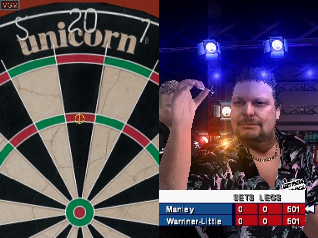 In-game screen of the game PDC World Championship Darts on Sony Playstation 2