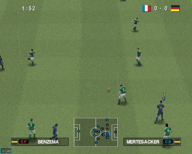 In-game screen of the game Pro Evolution Soccer 2014 on Sony Playstation 2