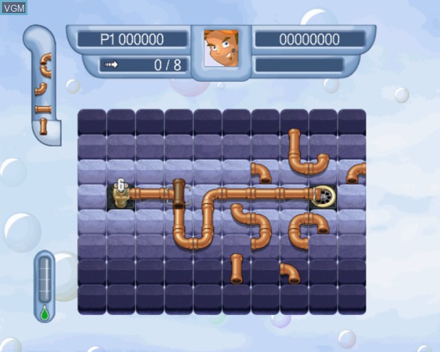 In-game screen of the game Pipe Mania on Sony Playstation 2