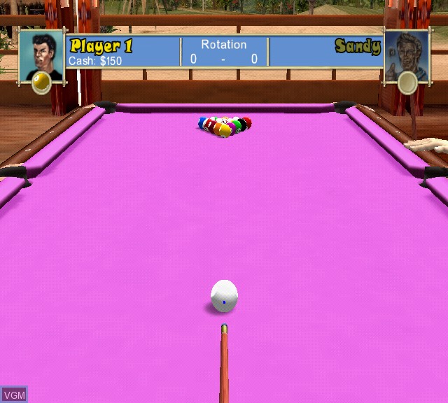 In-game screen of the game Pool Paradise - International Edition on Sony Playstation 2