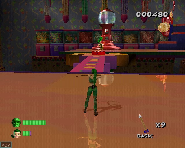 In-game screen of the game Portal Runner on Sony Playstation 2