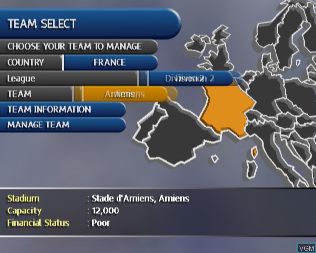 In-game screen of the game Premier Manager 2002/2003 Season on Sony Playstation 2