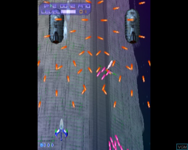 In-game screen of the game Psyvariar - Complete Edition on Sony Playstation 2