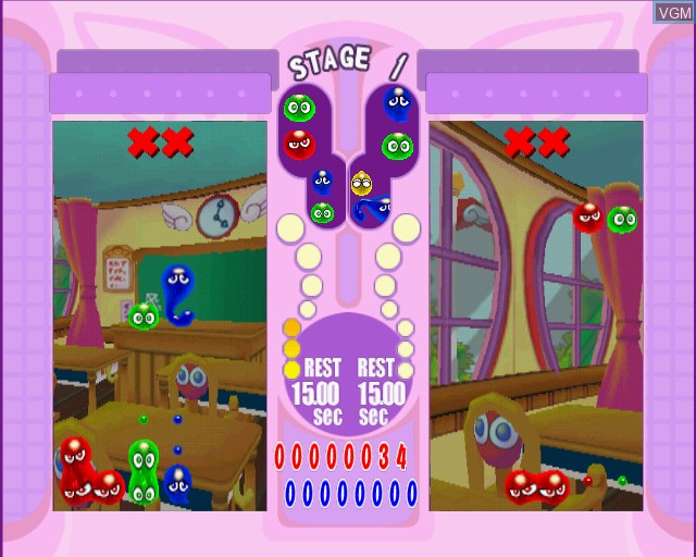 In-game screen of the game Puyo Pop Fever on Sony Playstation 2