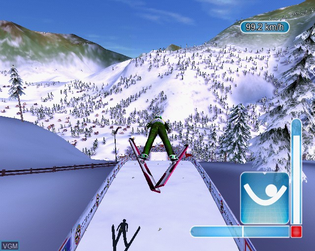 In-game screen of the game RTL Ski Jumping 2004 on Sony Playstation 2