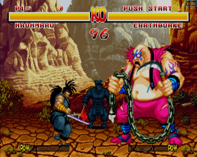 In-game screen of the game Samurai Shodown Anthology on Sony Playstation 2