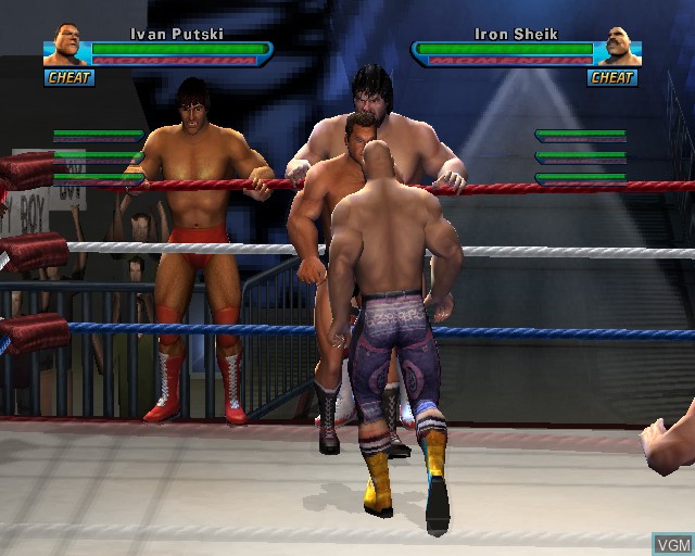 In-game screen of the game Showdown - Legends of Wrestling on Sony Playstation 2