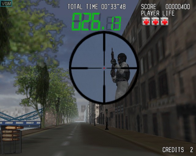 In-game screen of the game Silent Scope 2 - Fatal Judgement on Sony Playstation 2