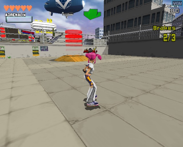 In-game screen of the game Skate Attack on Sony Playstation 2