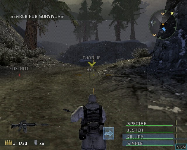 In-game screen of the game SOCOM - U.S. Navy SEALs - Combined Assault on Sony Playstation 2