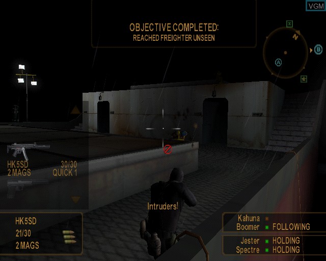 In-game screen of the game SOCOM - U.S. Navy SEALs on Sony Playstation 2