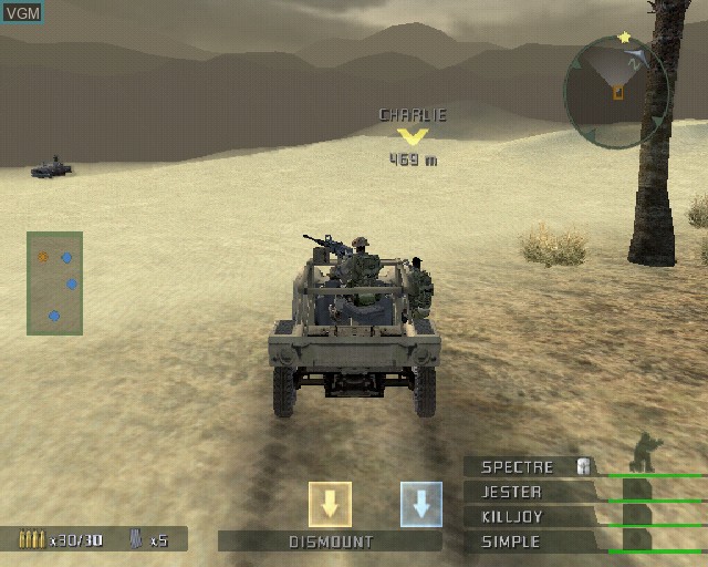 In-game screen of the game SOCOM 3 - U.S. Navy SEALs on Sony Playstation 2