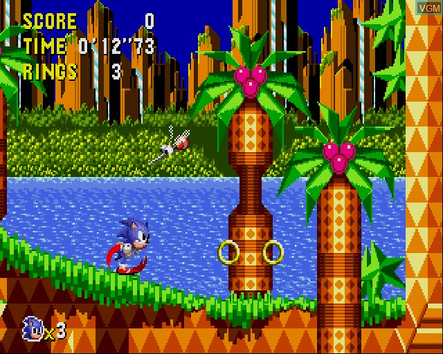 In-game screen of the game Sonic Gems Collection on Sony Playstation 2